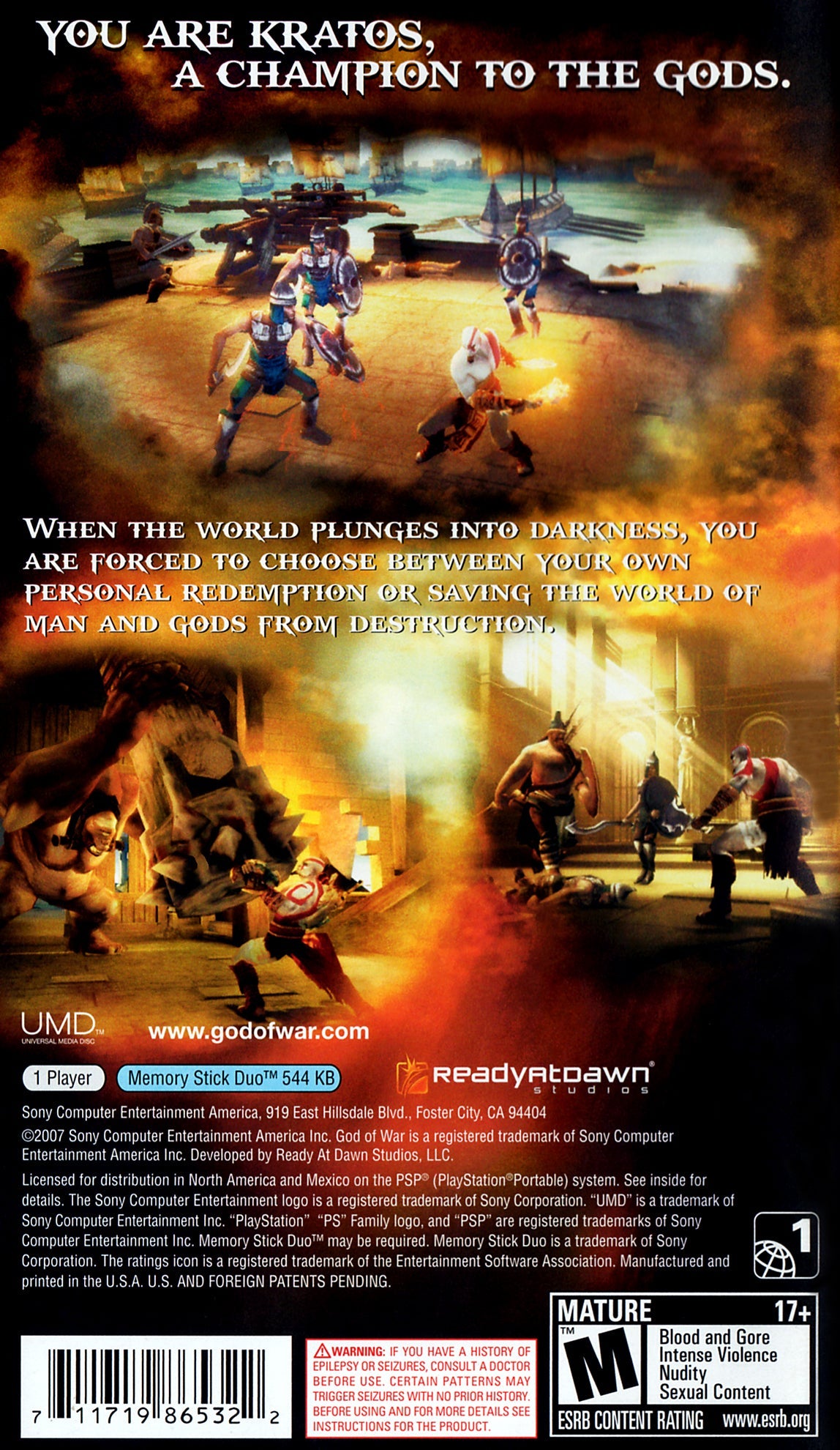 God Of War Chains Of Olympus PSP
