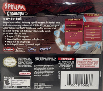 Spelling Challenges Nintendo DS