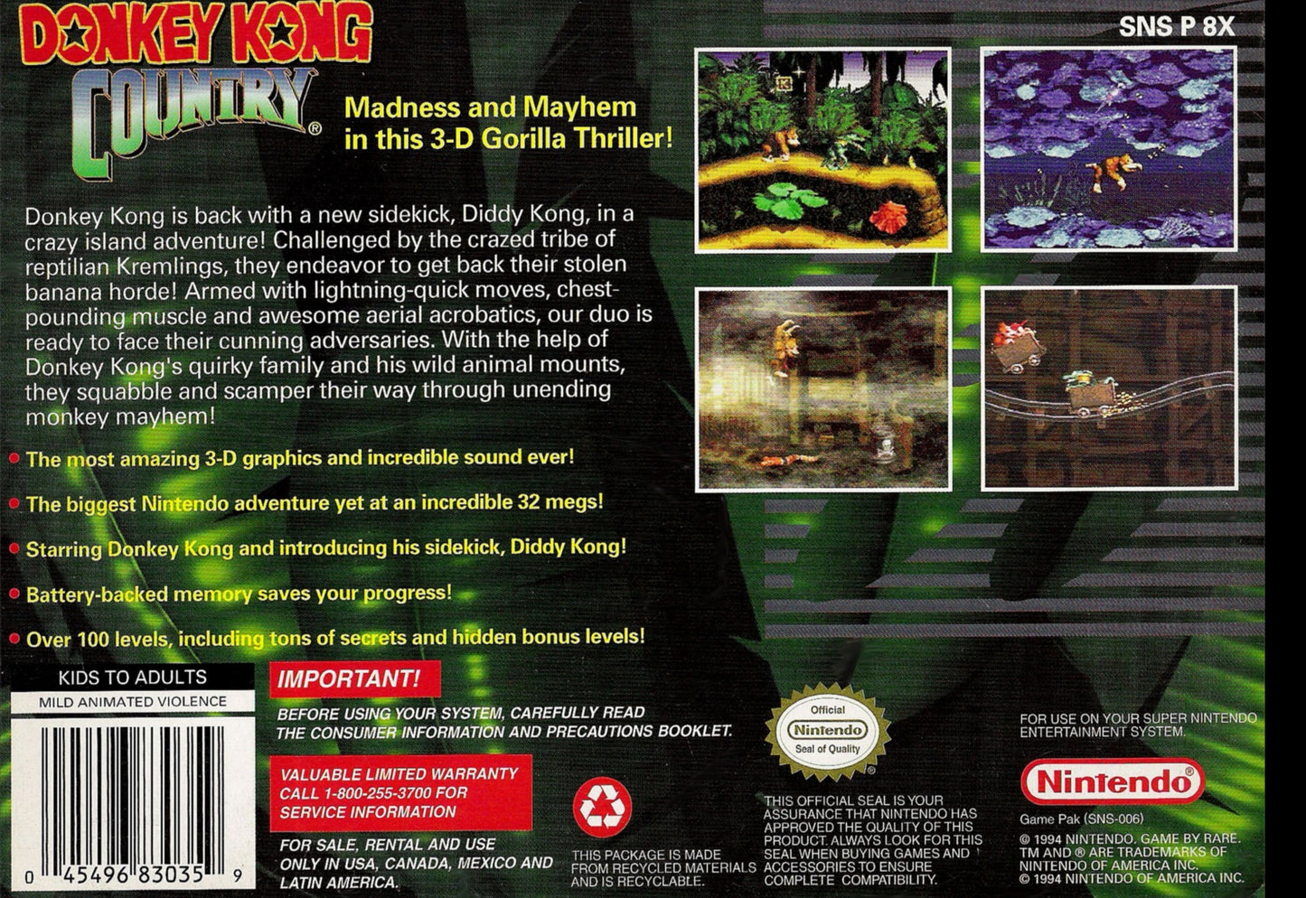 Donkey Kong Country Super Nintendo