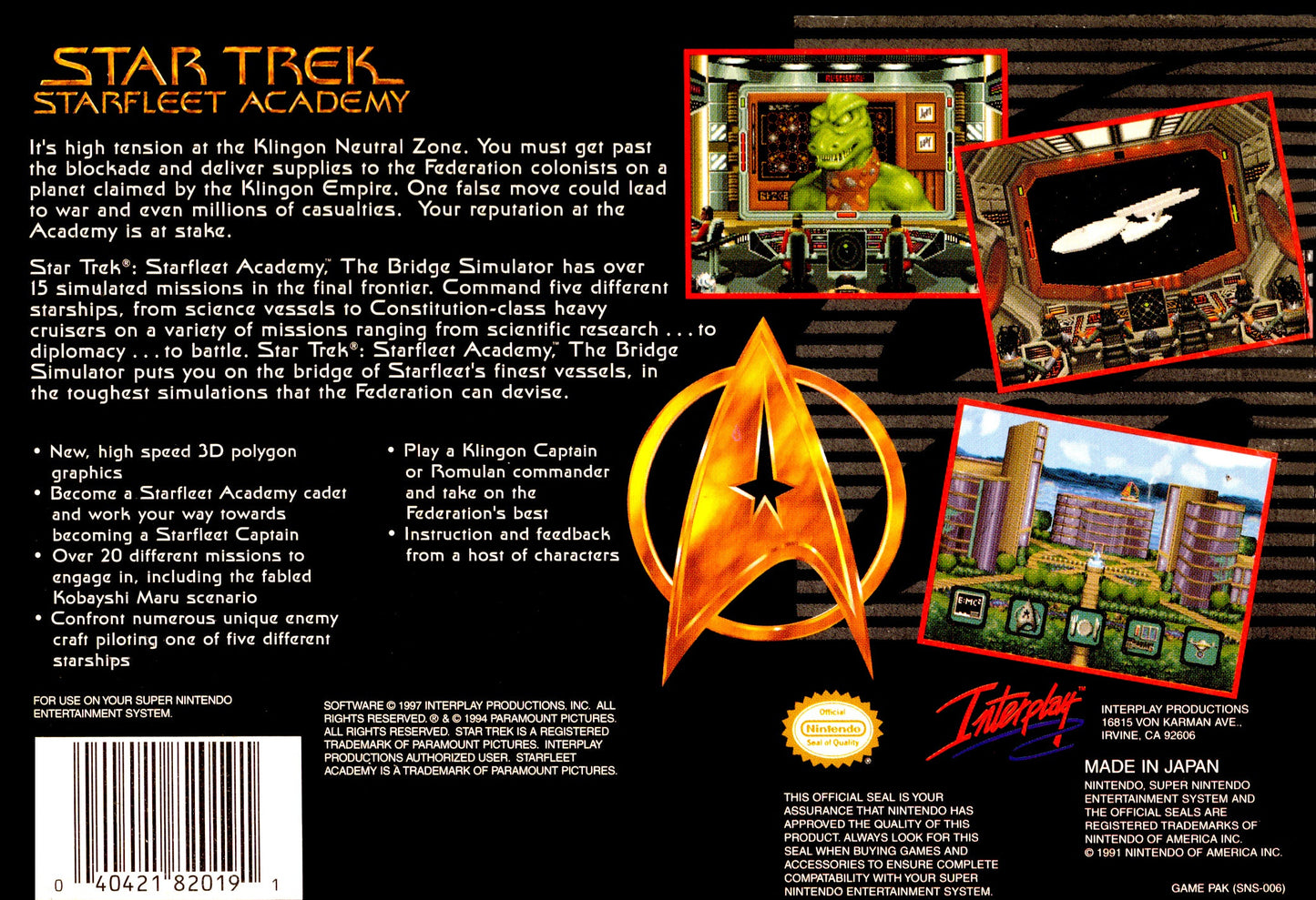 Star Trek Starfleet Academy Super Nintendo