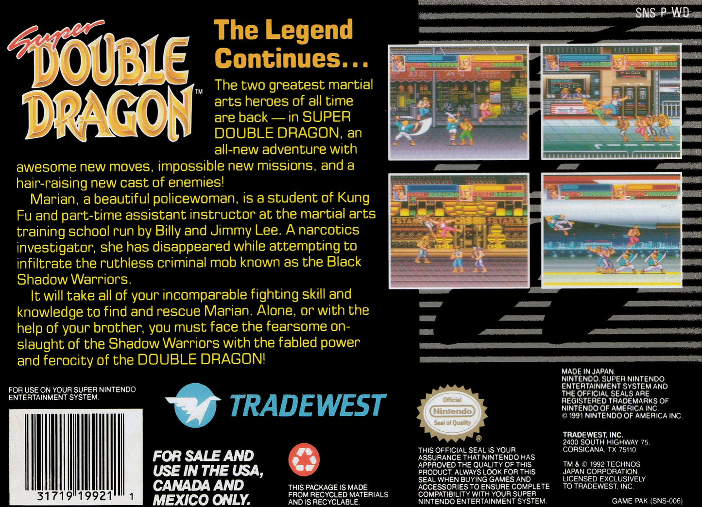 Super Double Dragon Super Nintendo