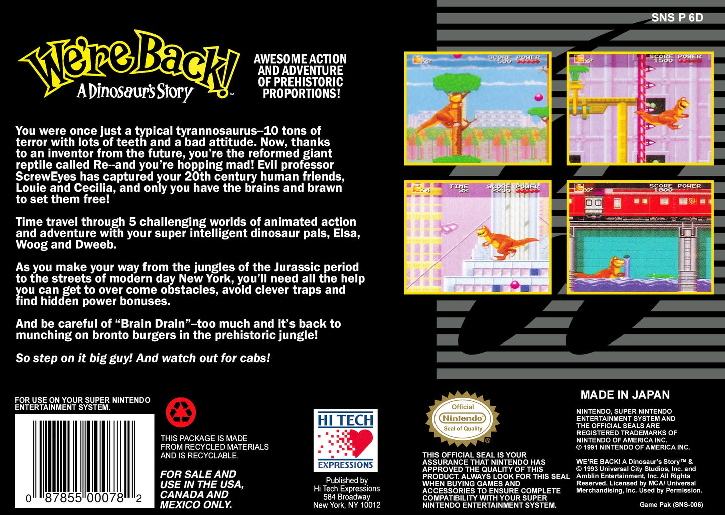 We're Back A Dinosaur Story Super Nintendo