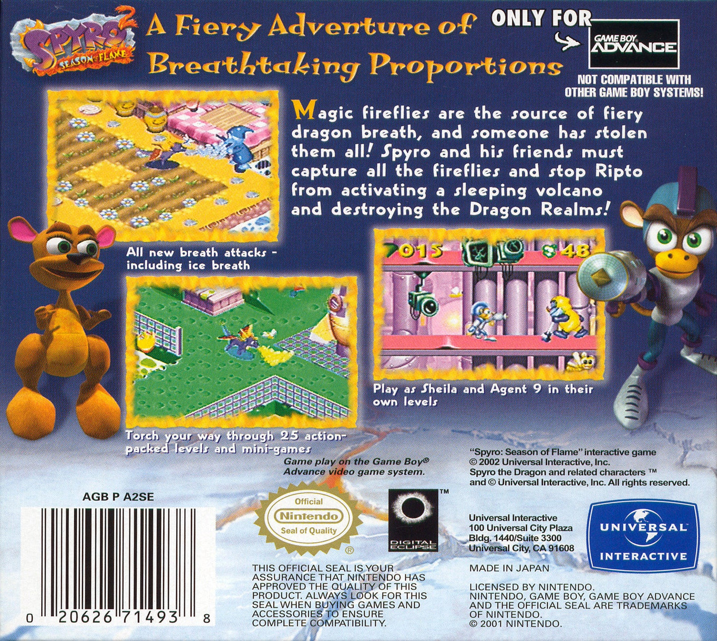Spyro 2 Season Of Flame GameBoy Advance