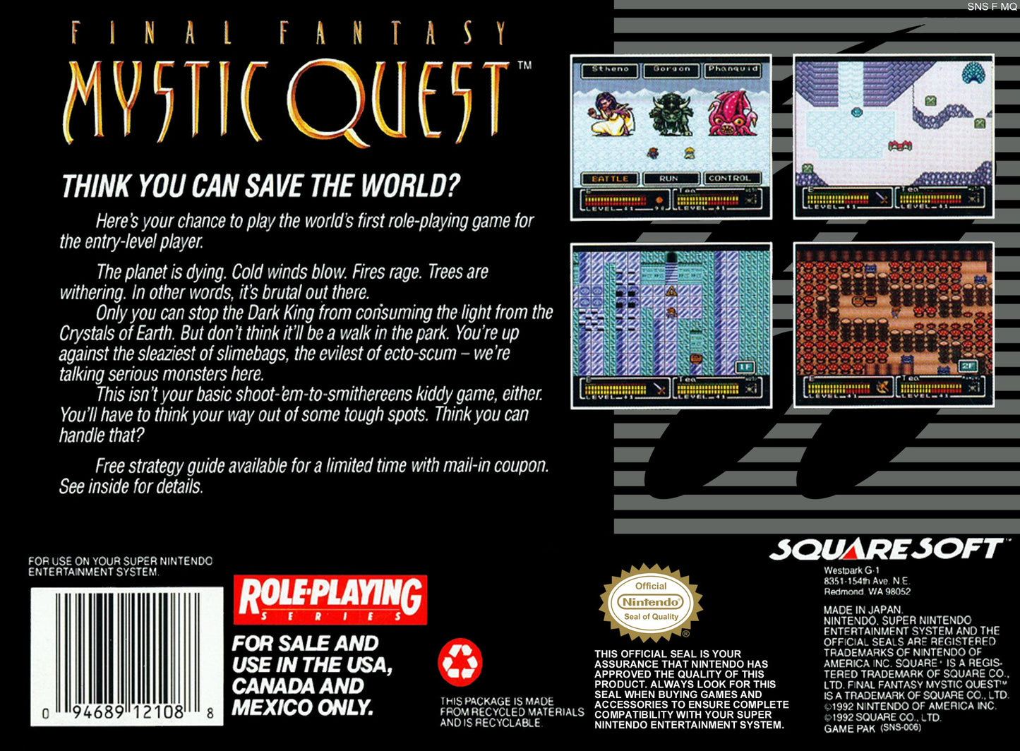 Final Fantasy Mystic Quest Super Nintendo