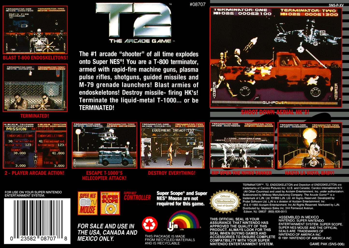 T2 The Arcade Game Super Nintendo