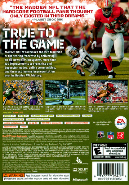 Madden NFL 12 Xbox 360