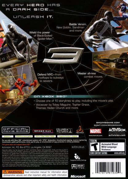 Spiderman 3 Xbox 360