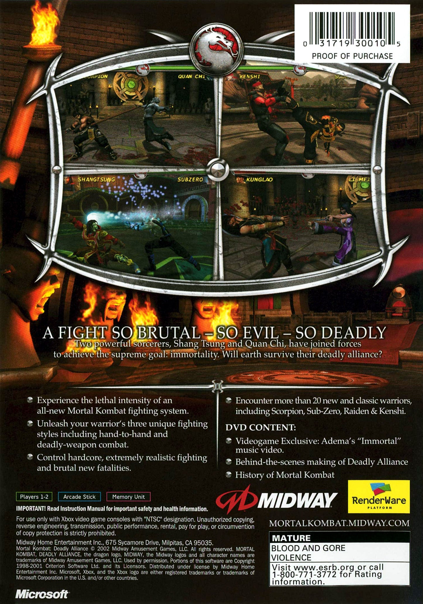 Mortal Kombat Deadly Alliance Xbox
