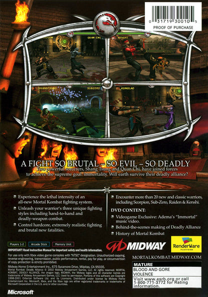 Mortal Kombat Deadly Alliance Xbox