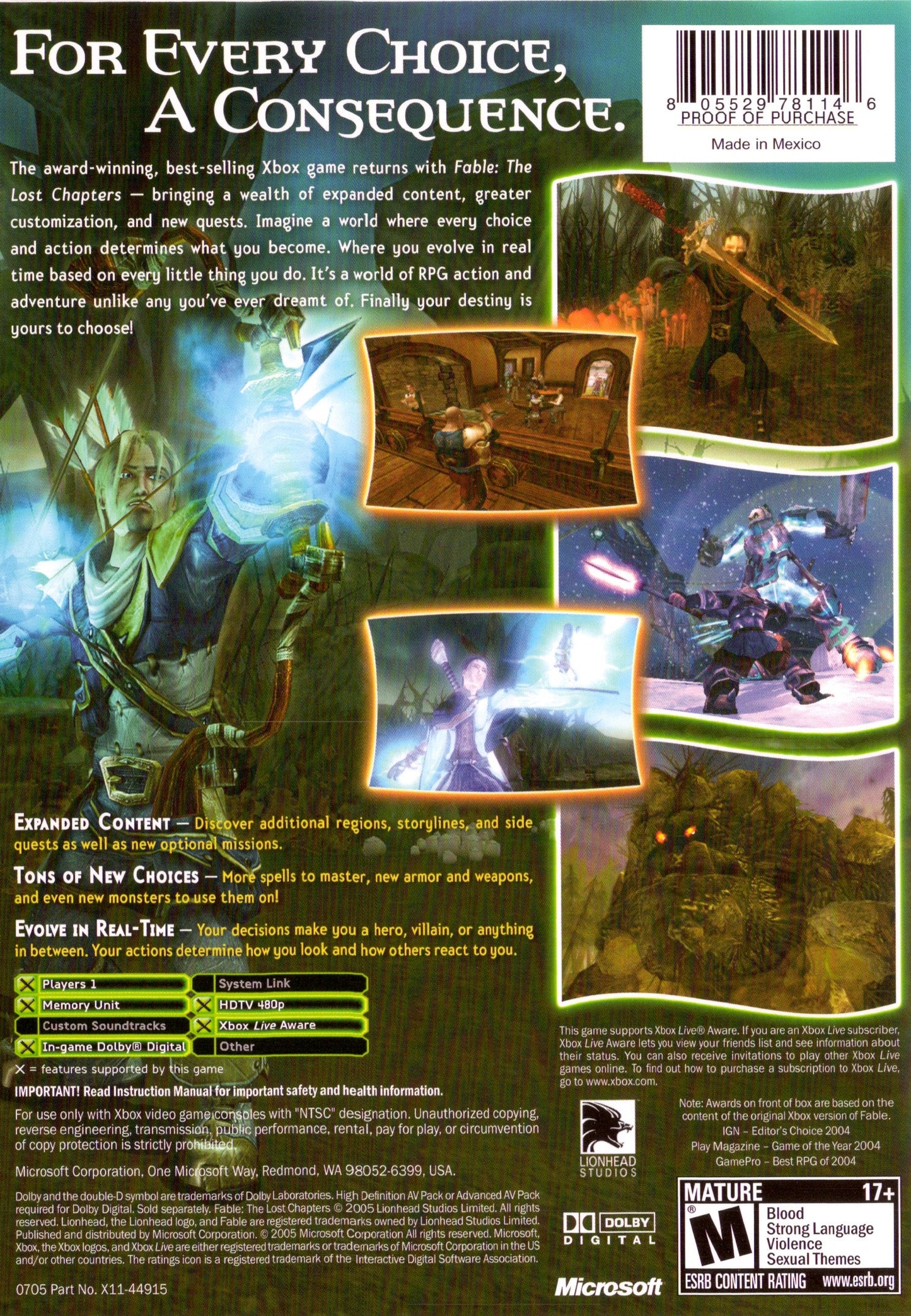 Fable The Lost Chapters [Best Of Platinum Hits] Xbox