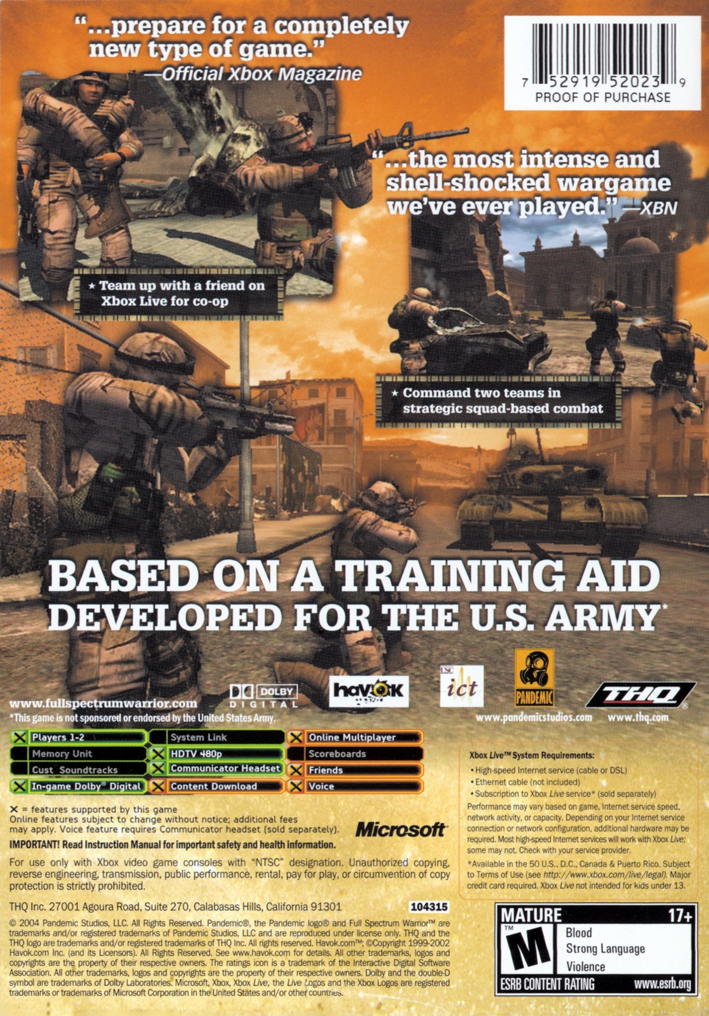 Full Spectrum Warrior Xbox