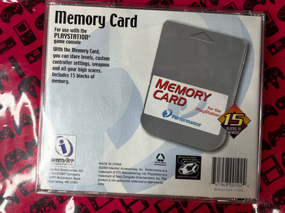 Performance Memory Card for PlayStation 15 Blocks of Memory Includes Case
